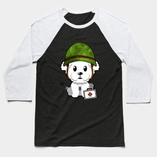 Cute furry dog is an army medic Baseball T-Shirt